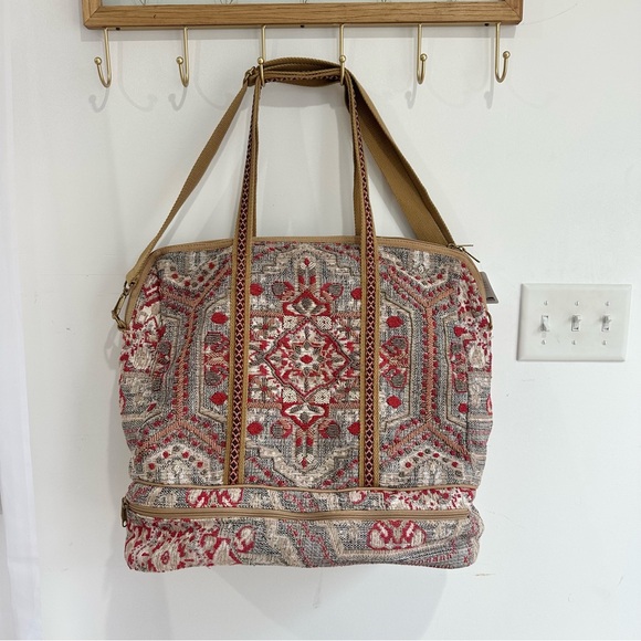 NEW Free People Magic Carpet Weekender Bag Embroidered Beaded NWT - Picture 4 of 12